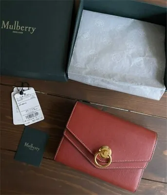 Mulberry Middle Wallet Reddish Brown Color Gold Hardware PU ML KA 5847 • $348
