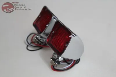 Chrome Red LED Tail Light Lamp Stop Brake Turn Signal Hot Rat Street Rod Truck • $46.48