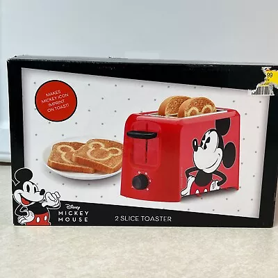 Disney Mickey Mouse 2-Slice Toaster Leaves Mickey Mouse Imprint Of Toast DCM-21 • $28.95