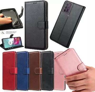 For Motorola Moto G62 G82 G50 G31 Case Leather Flip Slim Wallet Book Phone Cover • £4.90