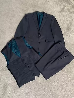 Next Grey 3 Piece Suit - Jacket & Waistcoat 38R Trousers 32R • £15