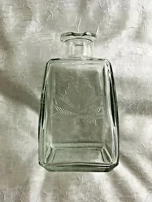 Liquor Decanter Bottle John McNaughton Clear Glass Maple Leaf Canada EMPTY Vntg • $5.99