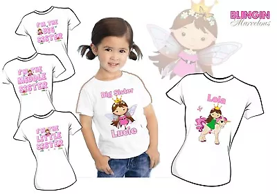 £1.25 • Buy Fairy Big ,middle , Little Sister  On T Shirt Transfer Personalised Iron On's