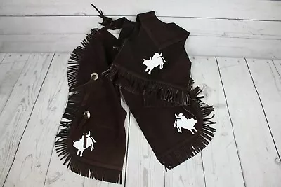 Custom Designed Youth Bull Rider Chaps And Vest Cowboy Set • $59