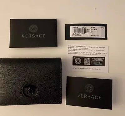 Versace La Medusa Bifold Wallet-Black And Purple. New With Tags And Dustbag. • $246.49