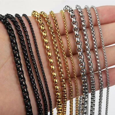 Wholesale Lots Gold Stainless Steel Box Chain Necklace Hot Sell High Quality • $44.17