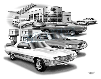 $24.99 • Buy Ford Torino 70,71 Muscle Car Art Auto Print #2500  Free Usa Shipping 