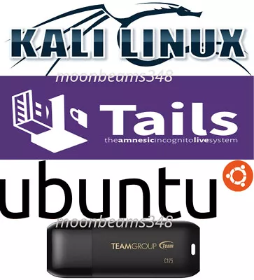 Tails 6.2 Kali 2024.1 Ubuntu 23.10 Multiboot 32 Gb FAST 3.2 Live USB Linux • $19.88