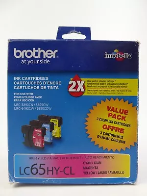 Brother LC65HY-CL Color Ink Cartridges Cyan Magenta Yellow Innobella Exp.01/2019 • $16.96