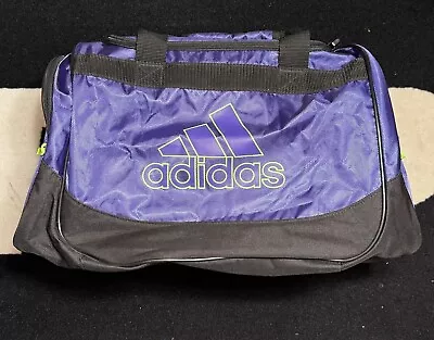 Adidas Gym Duffle Bag Purple/lime-green - Small 19 X 10 X 9 • $11.99