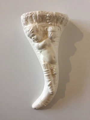 £13.83 • Buy Royal Creamware Wall Sconce Planter Plant Pot Vase Wall Hanging Chrub Vintage