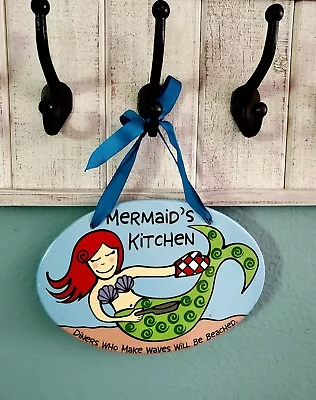 Ceramic Mermaid's Kitchen 9 X6  Plaque By Laurie Veasey • $7.99