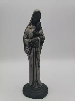 Coal Mountain Mary Madonna Child Jesus Figurine Handcrafted From Coal Vtg • $16.46
