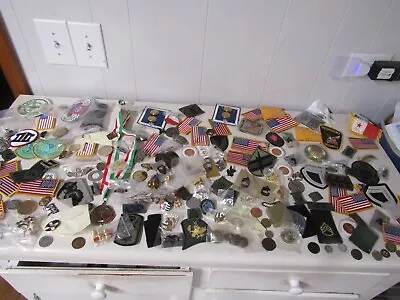 Huge Military Lot Set Collection Junk Drawer Patches Insignia Rank Coins Flags • $1.25
