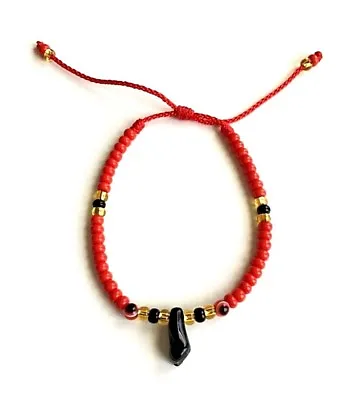 $8.99 • Buy  Azabache Red Bracelet With Red Evil Eye-glass Beads/pulsera Azabache Adult-b82