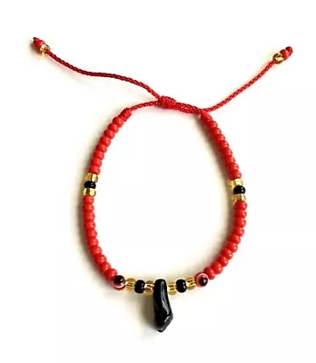 $8.99 • Buy  Azabache Red Bracelet With Red Evil Eye-glass Beads/pulsera Azabache Adult-b82