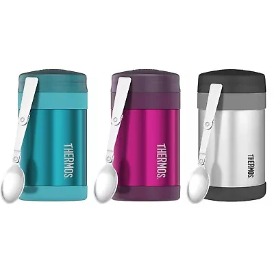 NEW THERMOS 470ml FOOD JAR + SPOON Stainless Steel Vacuum Insulated SS  • $41.95