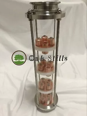 3  Borosilicate Glass Copper Bubble Plate Moonshine Reflux Column 3 Inch Distill • $174