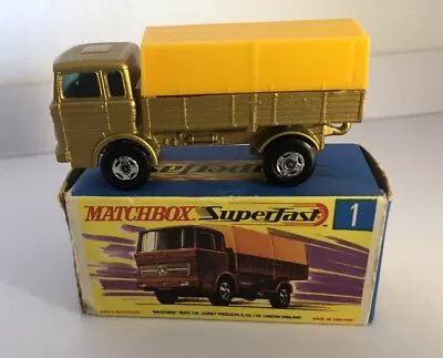 Vintage Matchbox Superfast No 1 Mercedes Truck Gold & Orange • £15