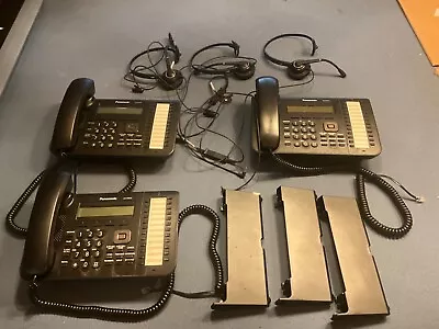 Panasonic KX-DT543 Digital 3-line Phone - Black Lot Of 3 With Headsets • $80