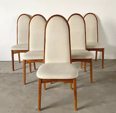 Vintage Modern Teak Highback Dining Chairs- • $545