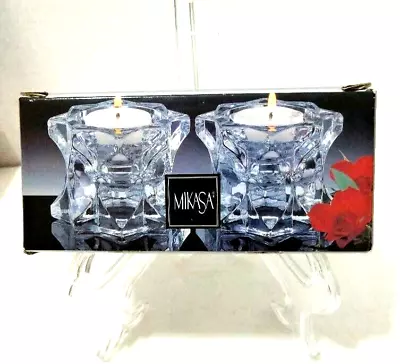 Mikasa Sparkling Star Candle Holder Set Of 2 Will Hold Tapers Or Tea Lights • $15.95