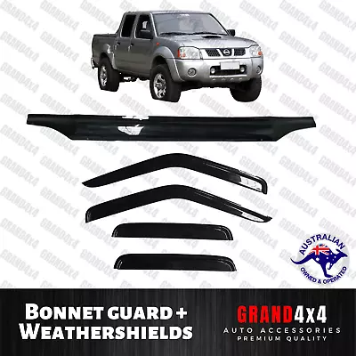 Bonnet Protector Guard + Window Visors To Suit Nissan Navara D22 2002 - 2015 • $107.90