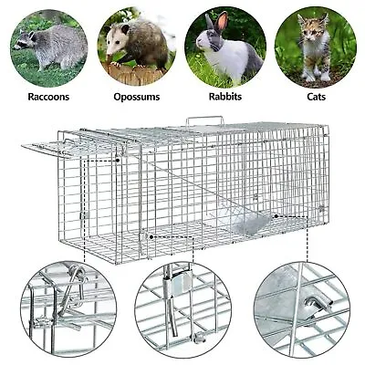 Live Animal Trap Extra Large Rodent Cage Garden Rabbit Raccoon Cat 24 X8 X 7  • $34.03