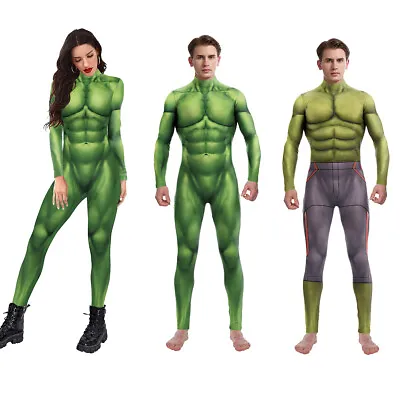 £15.60 • Buy Avengers Hulk Jumpsuit Bodysuit Superhero Zentai Halloween Mens Womens Costumes