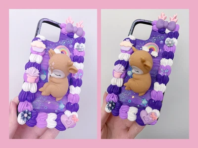 $45 • Buy Sleeping Reindeer Decoden Phone Case Handmade Diy