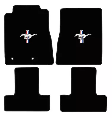 New! 2010-2014 Ford Mustang CARPET Black Floor Mats W/ Embroidered Pony Logo 4pc • $139.25