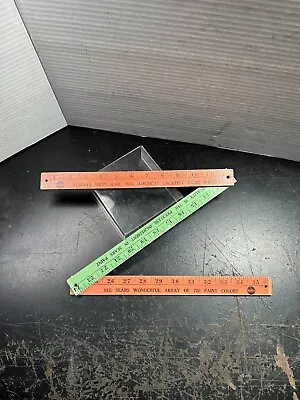 Vintage Sears Advertising Wooden Tri-Fold Ruler Yardstick Painting • $21.99