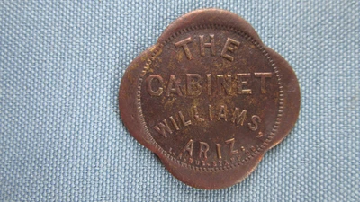 $9.99 • Buy Williams Arizona The Cabinet Good For 2 1/2 Cents In Trade Brass Saloon Token