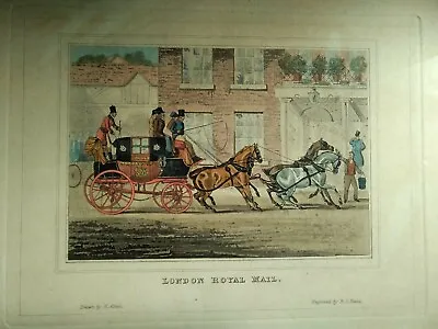 Antique London Royal Mail Original Engraving - H. Alken / R. H. Reeve 1827 • £65