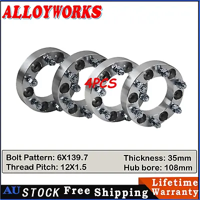 4PCS Wheel Spacers 6 Stud For Toyota Landcruiser 40 60 75 80 Series 35mm 6x139.7 • $134.95