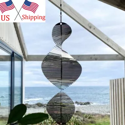 3D Wind Spinner Metal Helix Spinners Outdoor Garden Yard Hanging Decor Ornament • $11.95