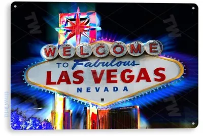 TIN SIGN Welcome To Las Vegas Hotel Casino Metal Décor Wall Art Nevada A701 • $10.25