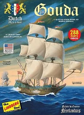 Lindberg Gouda Dutch Man Of War Sailing Boat - Plastic Model Military Ship Kit • $16.22