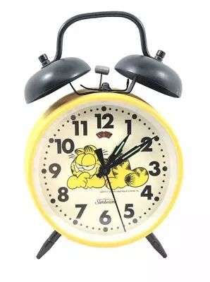 1978 Vintage Sunbeam Garfield The Cat All Working Wind Up Alarm Clock 1563-P • $59.99