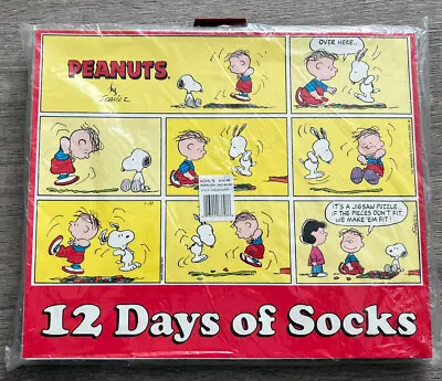 Men's PEANUTS 12 Days Of SOCKS Advent Calendar Snoopy Christmas Gift Lot • $24.95