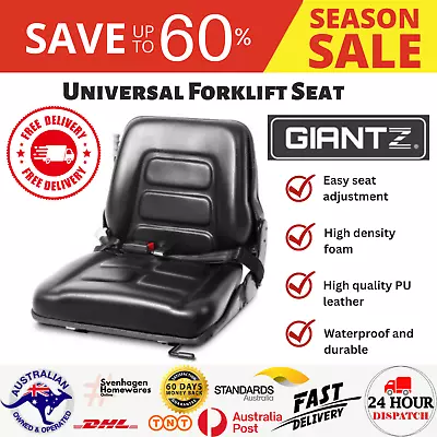 Giantz Universal Forklift Seat Tractor Excavator Truck Suspension Bobcat Chair • $209.98