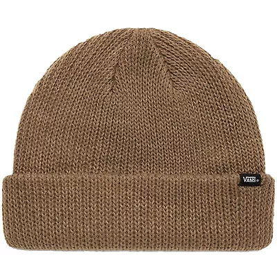 Vans Mens Clipped Cuff Warm Knitted Winter Beanie Hat - Biscuit • £21.95