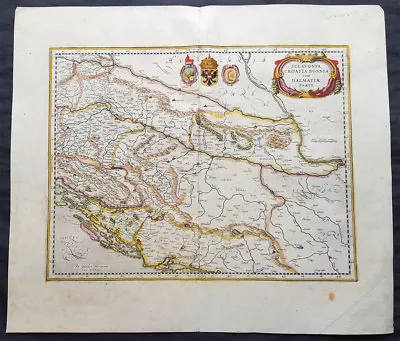 1639 Jansson & Mercator Original Antique Map Slovenia Croatia Bosnia Dalmatia • $302.50