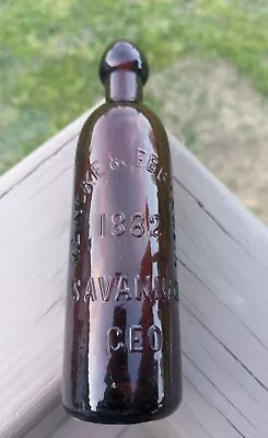 Meincke & Ebberwein 1882 Savannah Georgia Ginger Ale Bottle Amber • $335