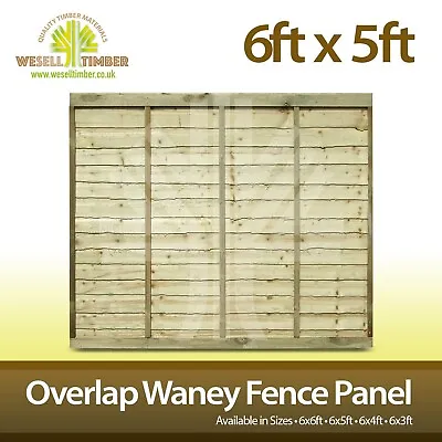 6x5 Overlap Waney Lap Garden Fence Panel With Capping Rail • £28