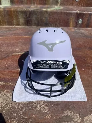 MIZUNO MVP Series Youth Batting Helmet W/ Fastpitch Softball Mask White & Grey • $30