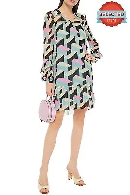 $13.11 • Buy RRP€500 DIANE VON FURSTENBERG Heidi A-Line Dress Size S Rectange Large Pattern