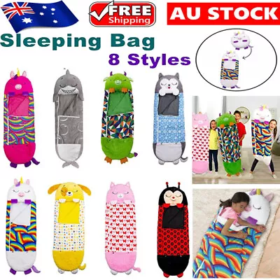 180cm*70cm Large HAPPY Sleeping Bag Nappers Kids Warm Blanket Winter Fluffy Gift • $26.99