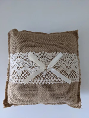 £5 • Buy Handmade Hessian Ring Pillow Cushion Rings Bearer For  Wedding Ceremony