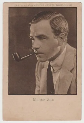 Milton Sills W/ Pipe 1920s Film Star Large PAPER STOCK Trading Card From Spain • $4.49